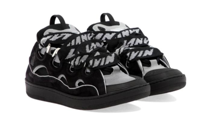 Curb Trainers Black Leather