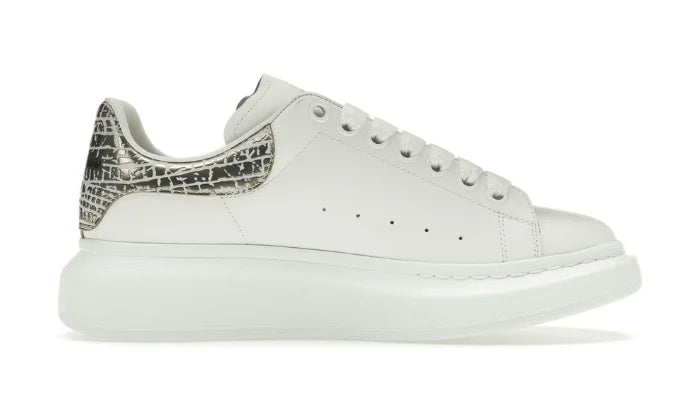 Oversized bianco argento coccodrillo