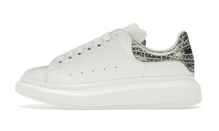 Oversized bianco argento coccodrillo