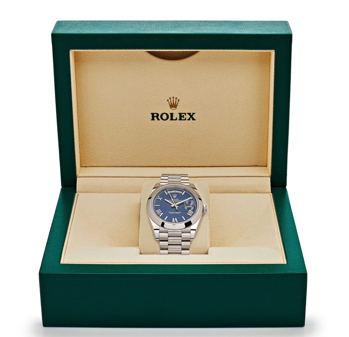 Day-date platinum blue dial 40mm