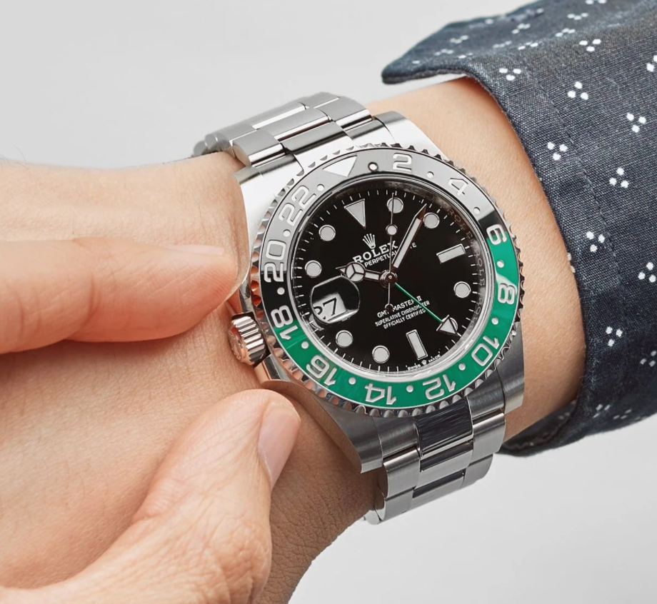 Gmt-master ii sprite lefty steel black dial 40mm