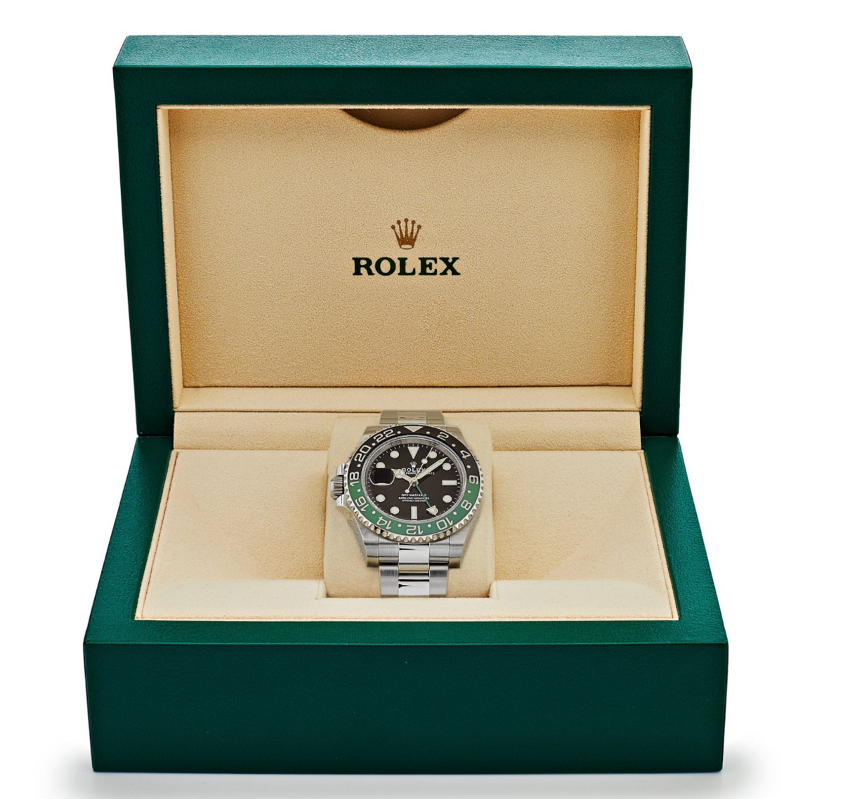 Gmt-master ii sprite lefty steel black dial 40mm