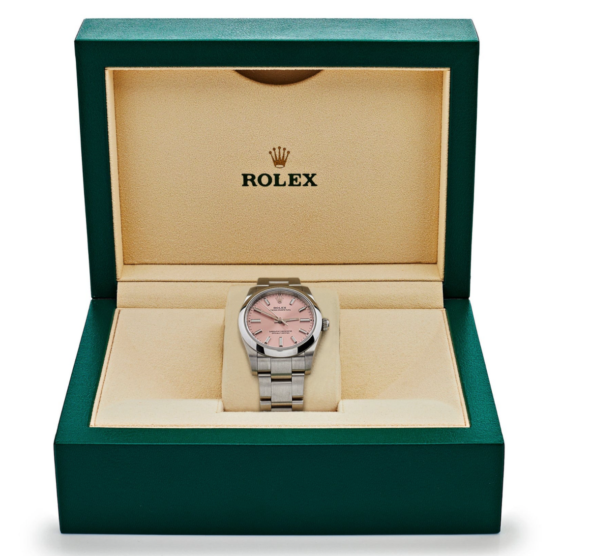 Oyster perpetual pink dial 34mm