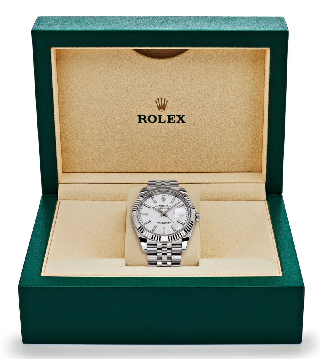 Date just steel white dial 41mm