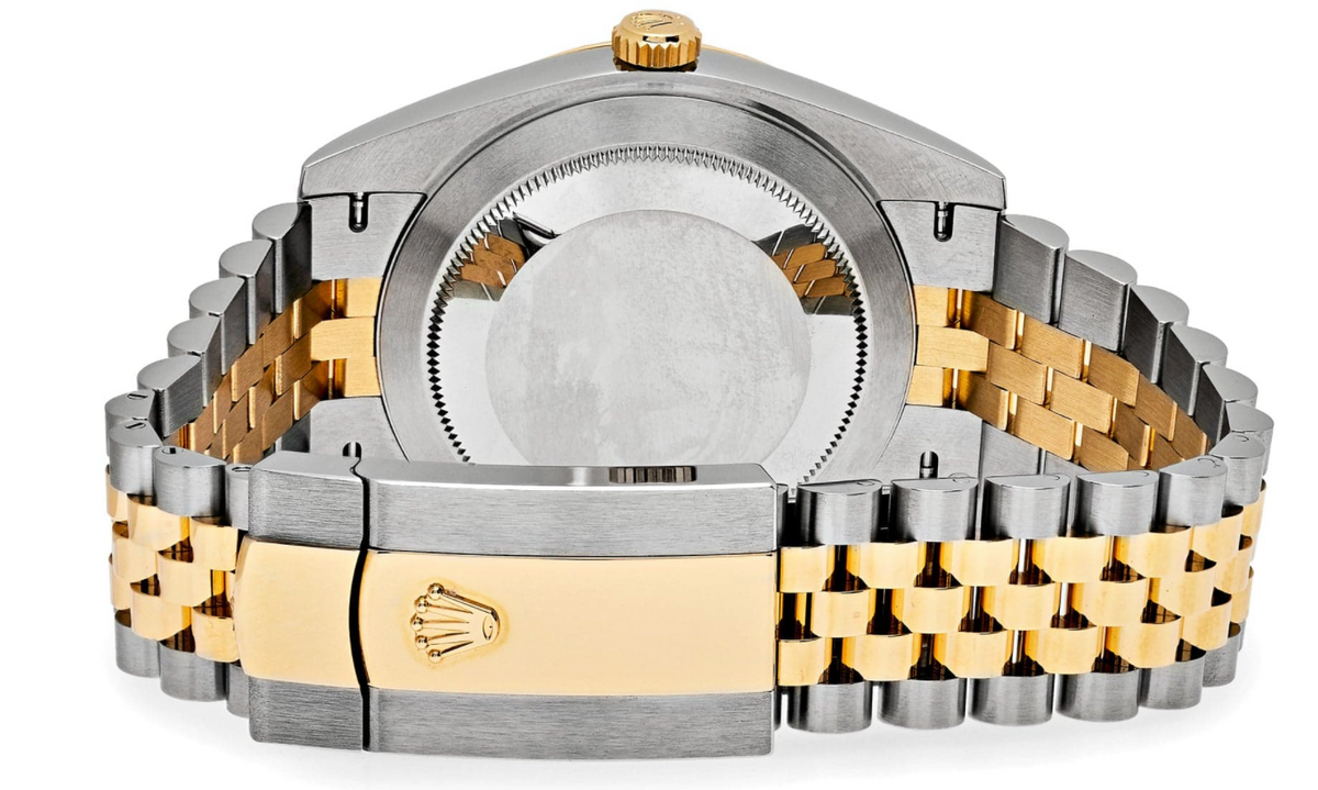 Date just yellow gold silver dial 41mm