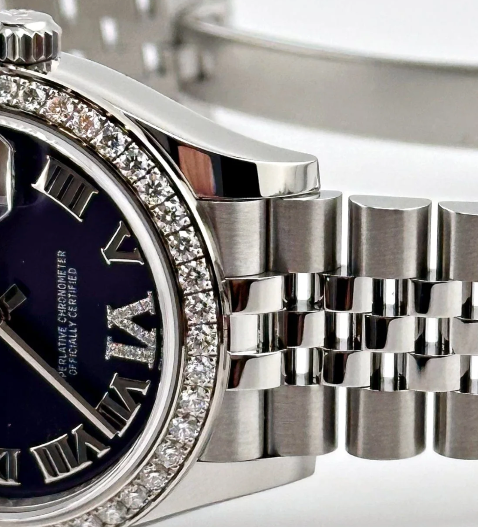 Date just ladies violet roman dial 31mm