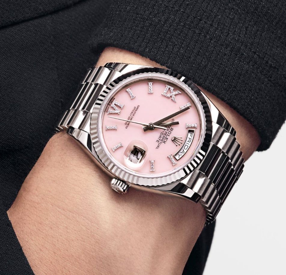 Day-date white gold opal diamond dial 36mm