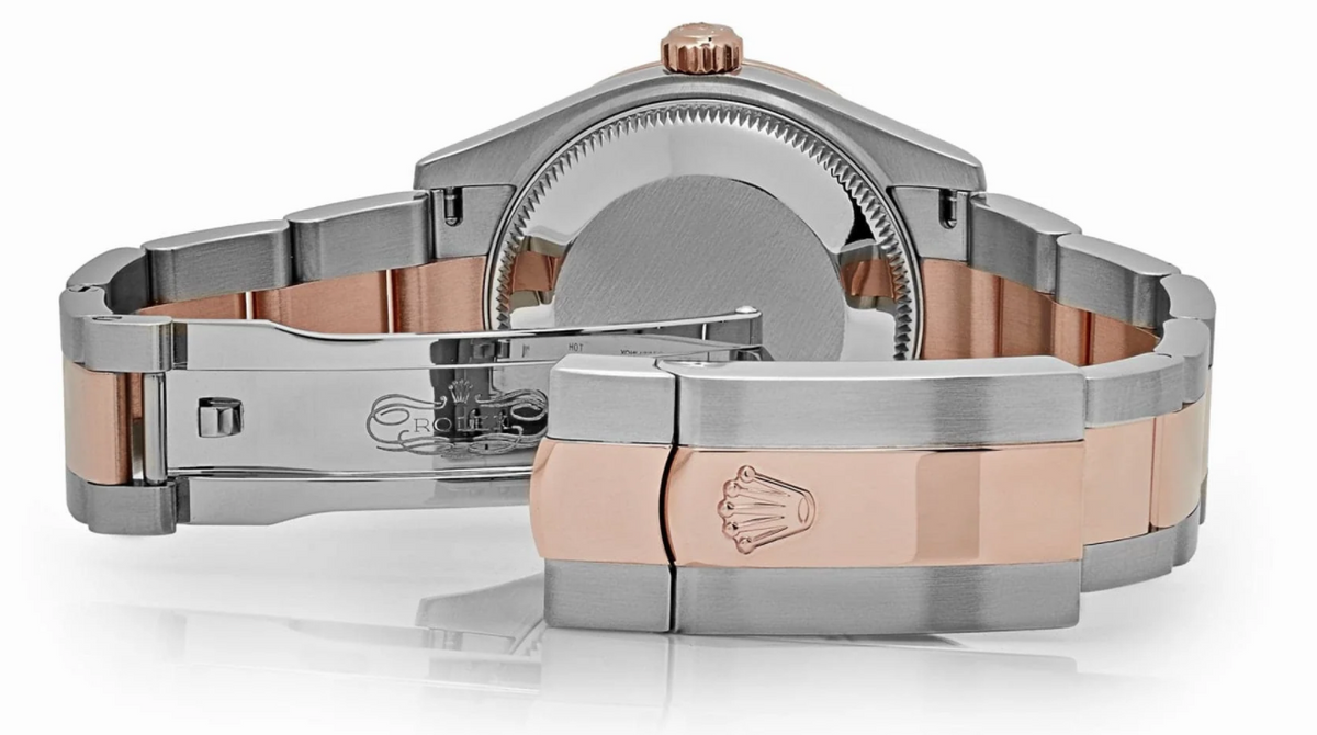 Date just ladies rose gold aubergine purple dial 31mm