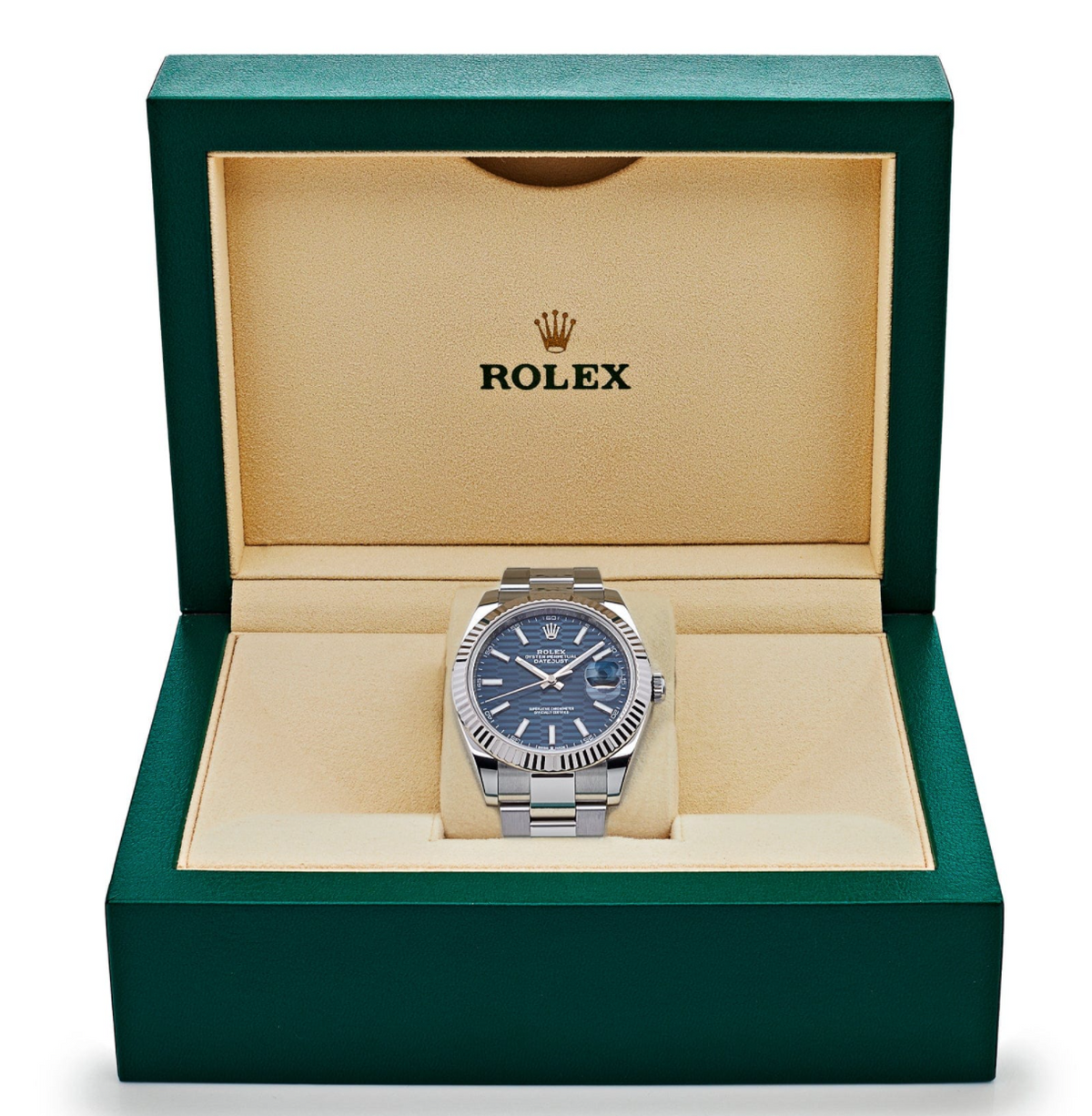 Date just fluted motif blue dial oyster 41mm