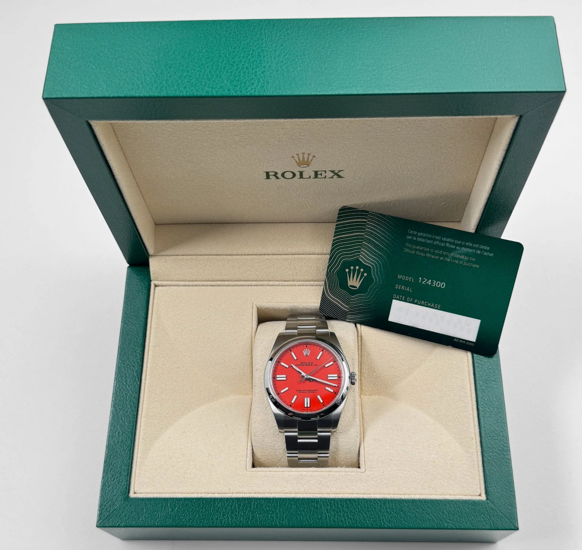 Oyster perpetual red dial 41mm