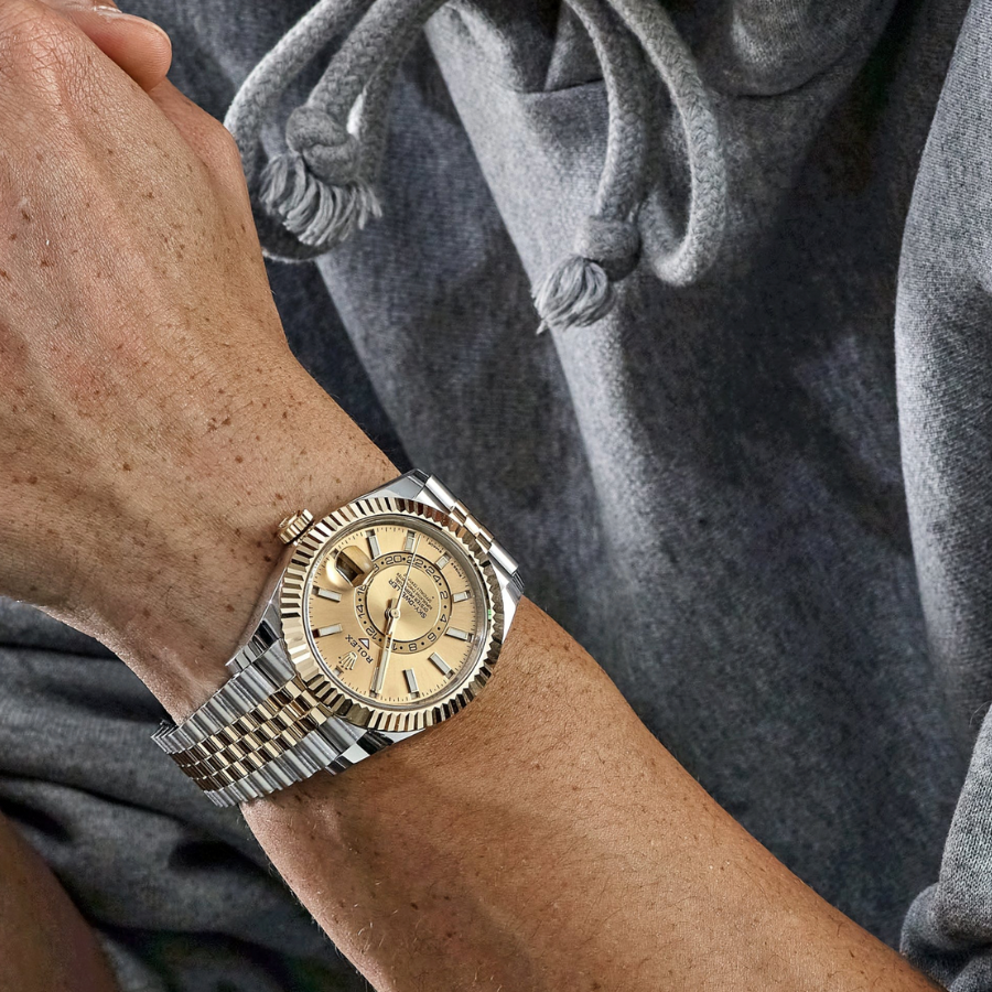Sky-dweller gold jubilee champagne dial 42mm