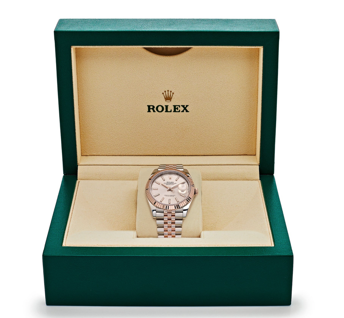 Date just rose gold sundust dial 41mm