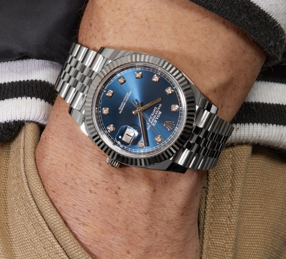 Date just blue diamond dial 41mm
