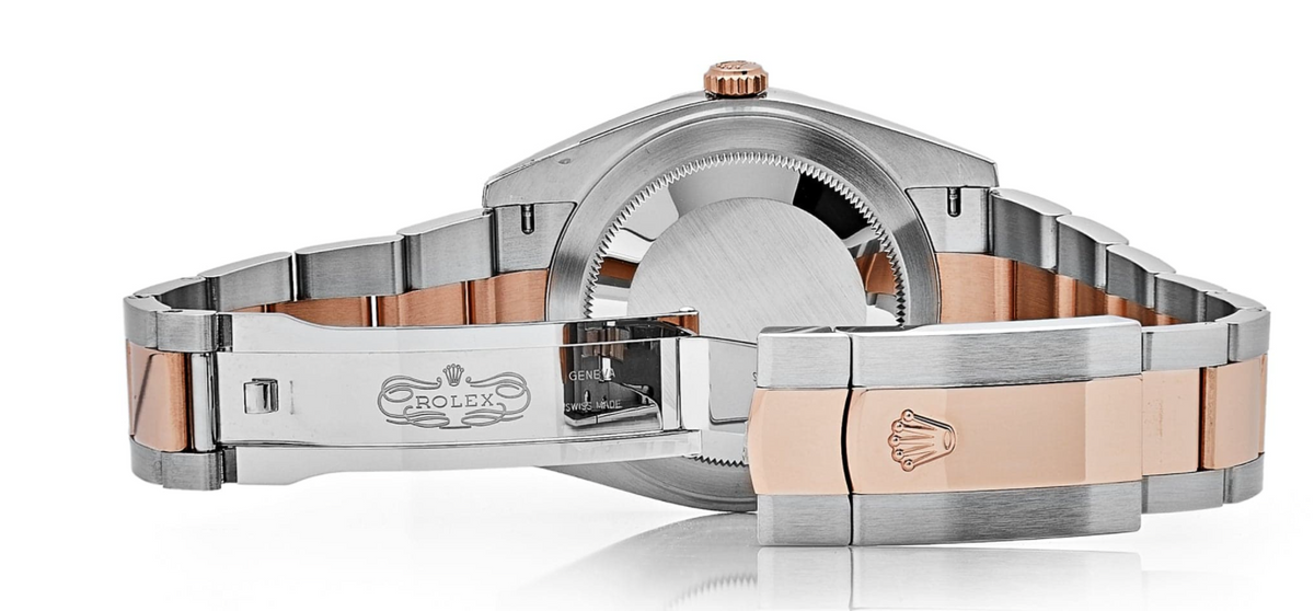 Date just rose gold chocolate diamond dial 41mm