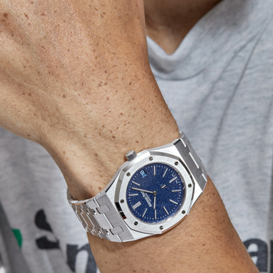 Royal oak grainy blue dial