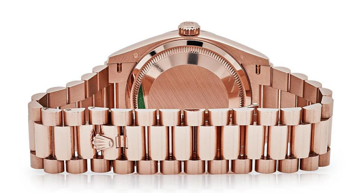 Day-date rose gold mother of pearl diamond dial 36mm