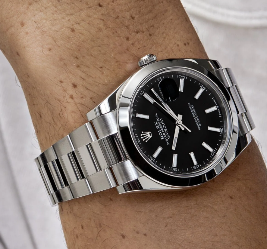 Date just steel black oyster dial 41mm