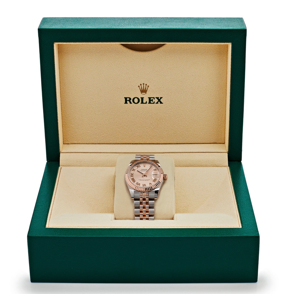 Date just ladies rose gold sundust dial 31mm