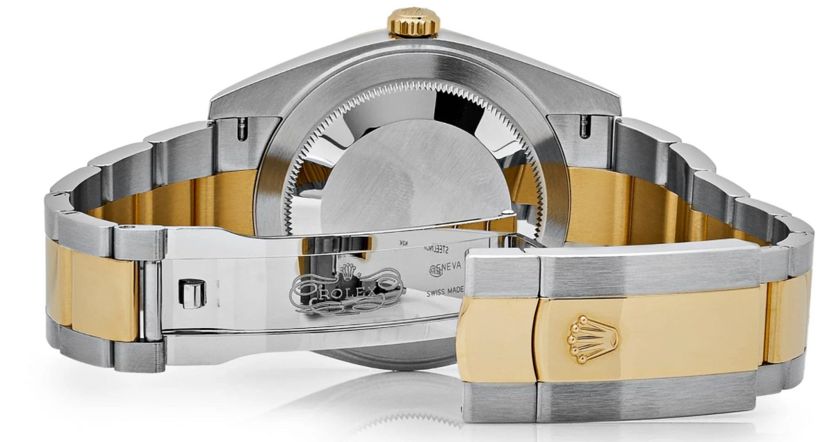 Date just yellow gold black dial 41mm