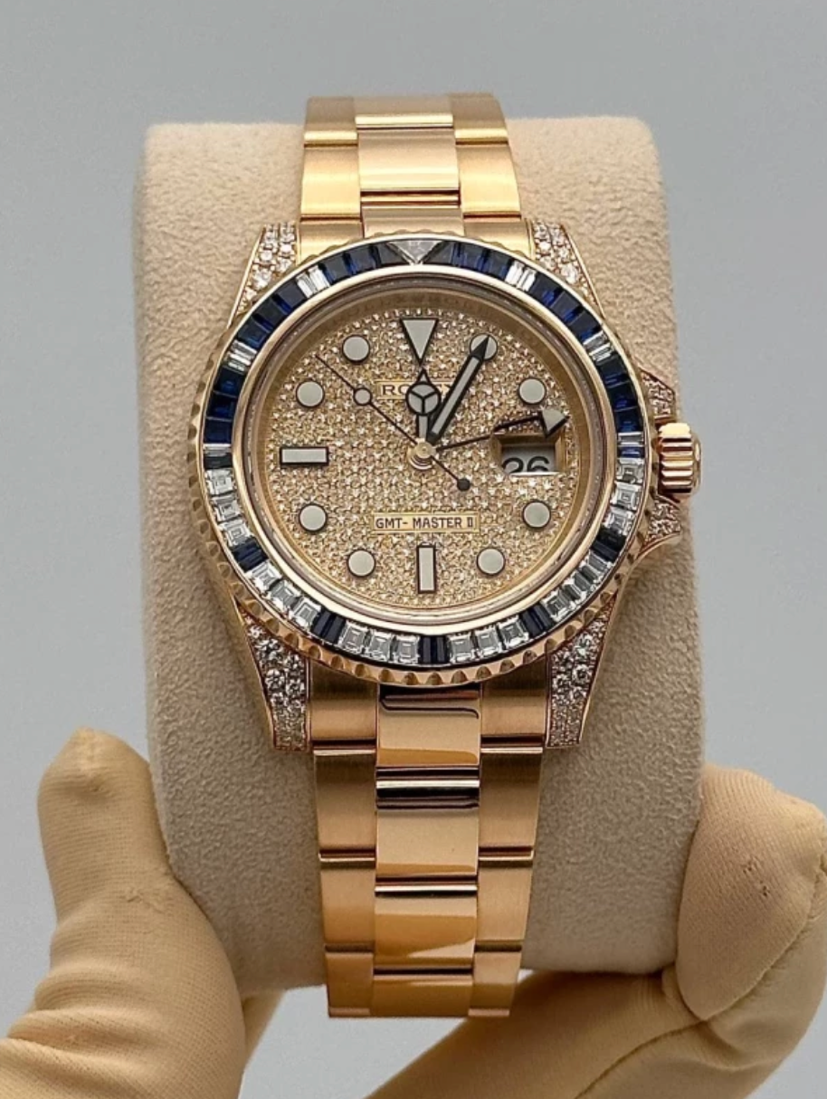 Gmt-master ii yellow gold dial 40mm
