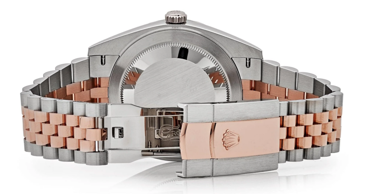 Date just two toned rose gold brown dial 41mm