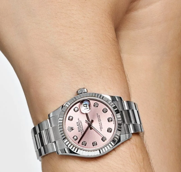 Date just ladies pink diamond dial 31mm