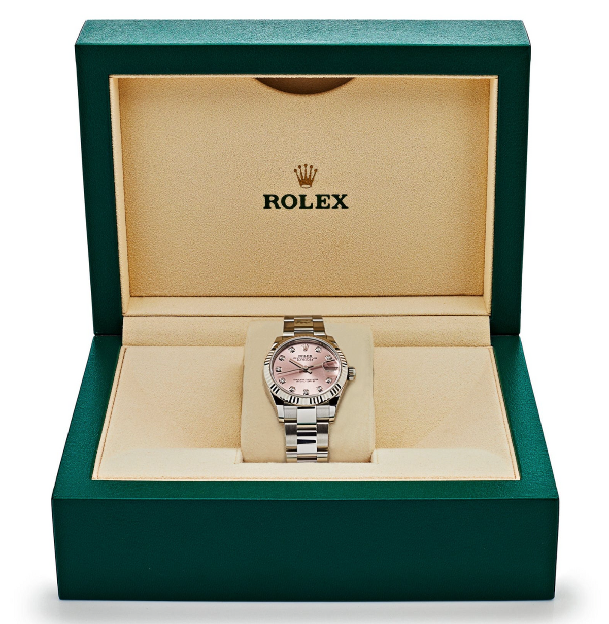 Date just ladies pink diamond dial 31mm