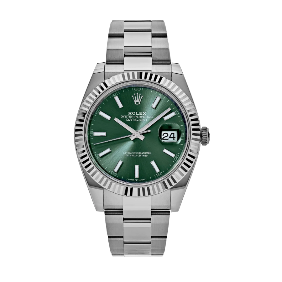 Date just mint green dial 41mm