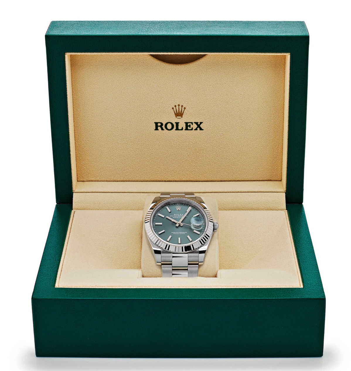 Date just mint green dial 41mm