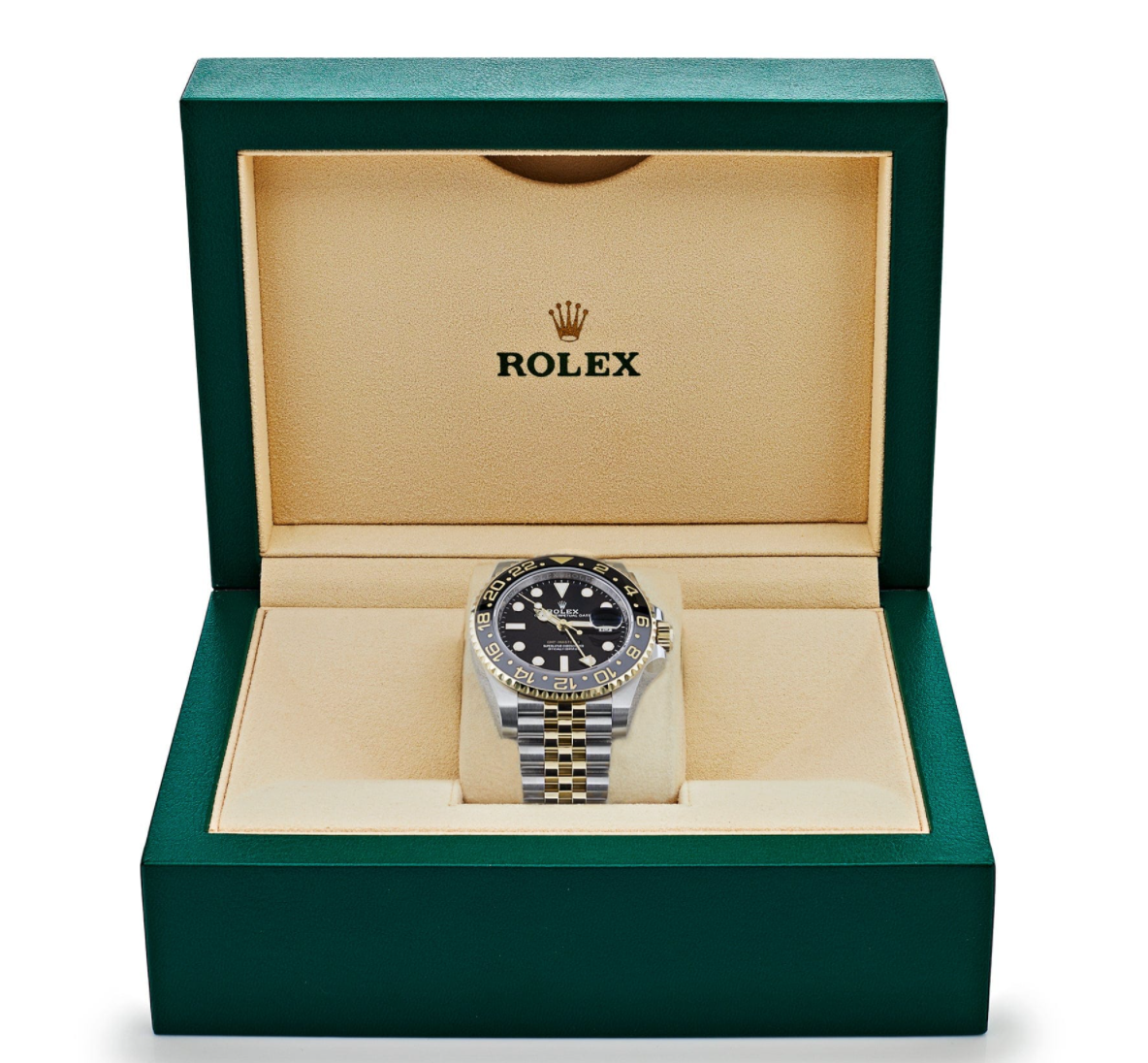 Gmt-master ii yellow gold black dial 40mm