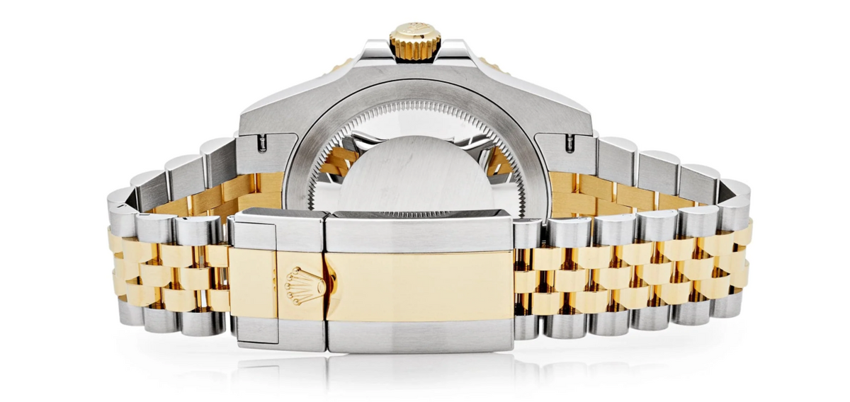 Gmt-master ii yellow gold black dial 40mm
