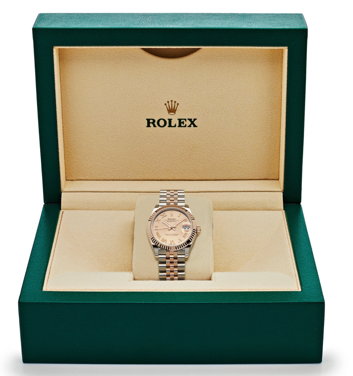 Date just ladies rose roman pink dial 31mm
