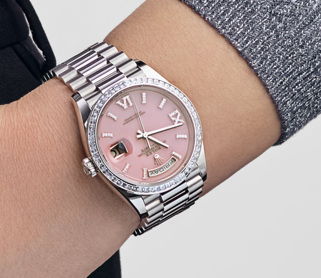 Day-date pink opal diamond dial 36mm