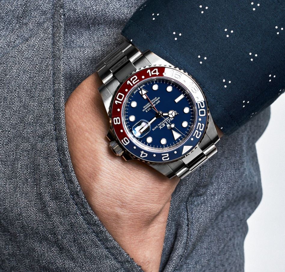Gmt-master ii white gold blue dial 40mm