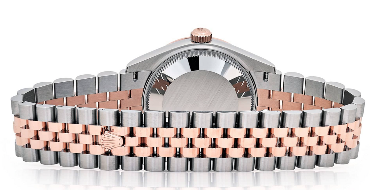 Date just ladies rose gold silver diamond dial 31mm