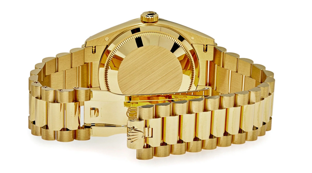 Day-date gold green malachite roman diamond dial 36mm
