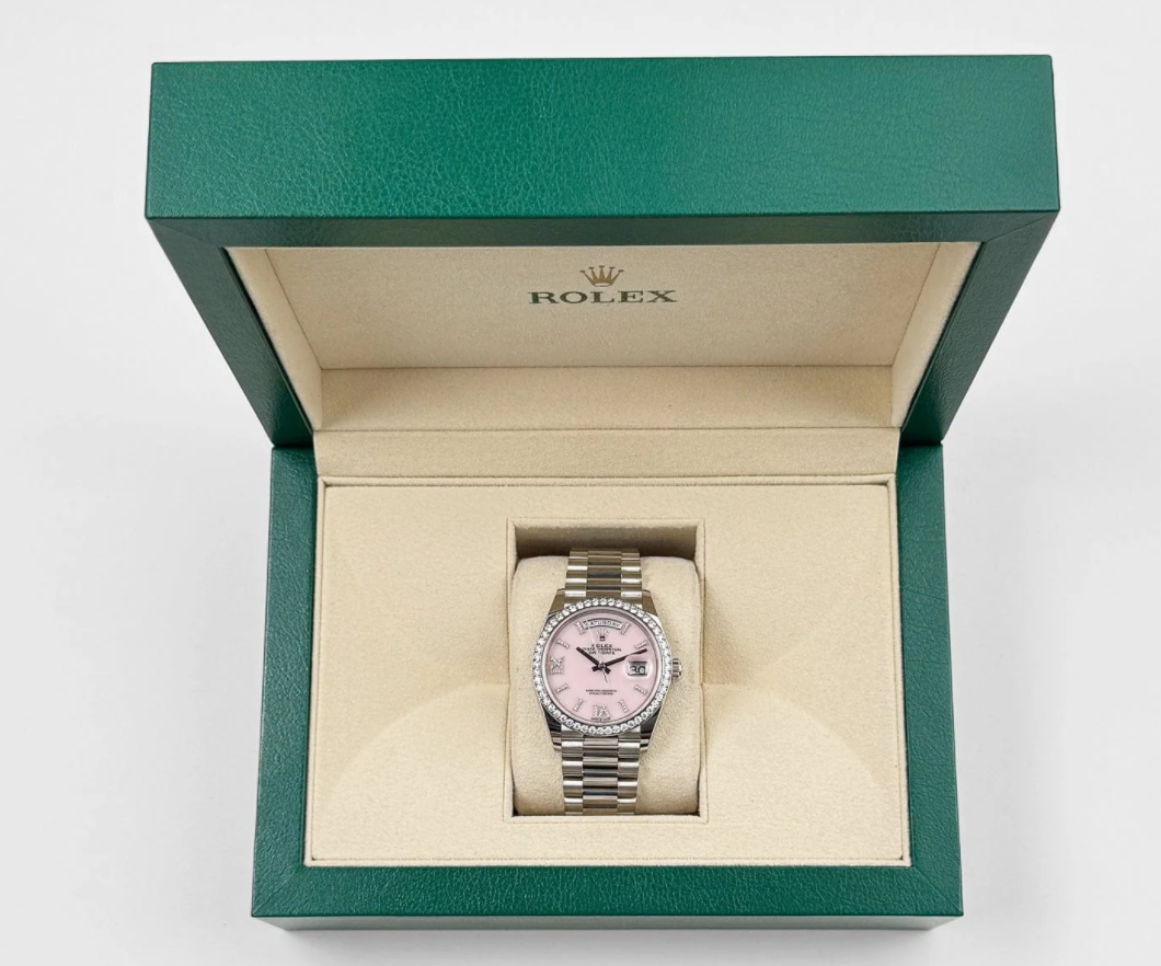 Day-date white gold pink diamond dial 36mm