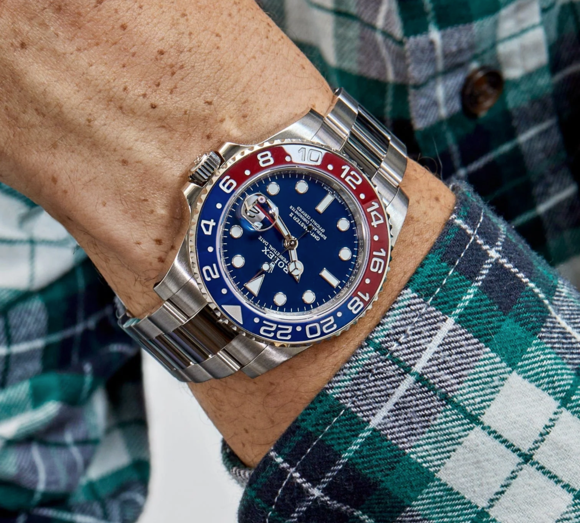 Gmt-master ii white gold black dial 40mm