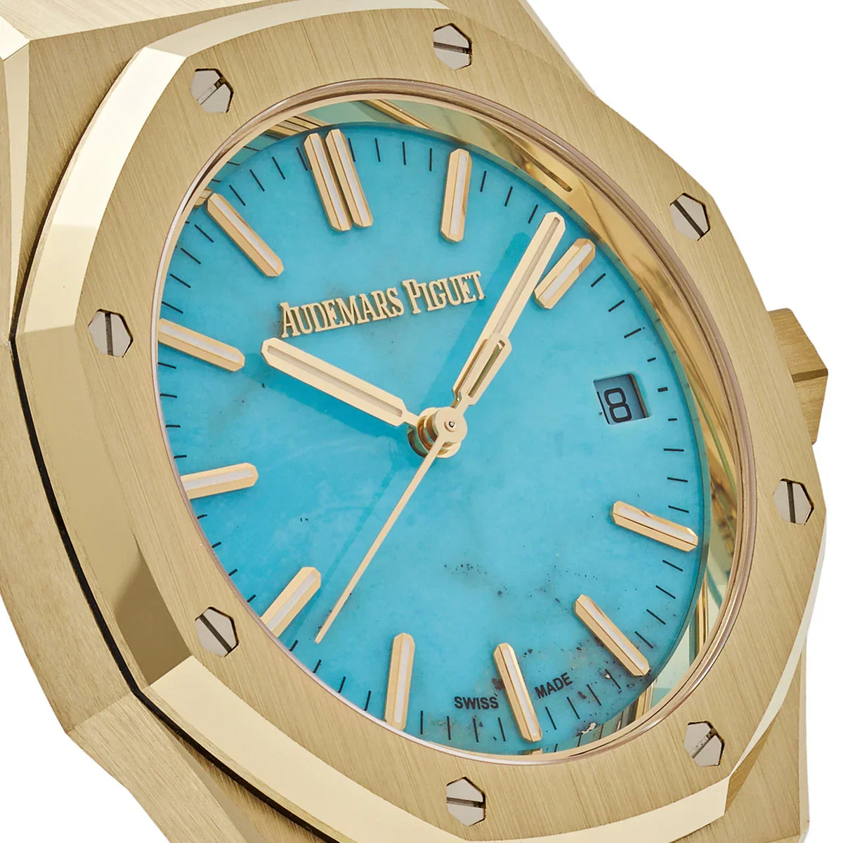 Royal Oak Selfwinding 15550BA.OO.1356BA.01 Yellow Gold Blue Turquoise Dial