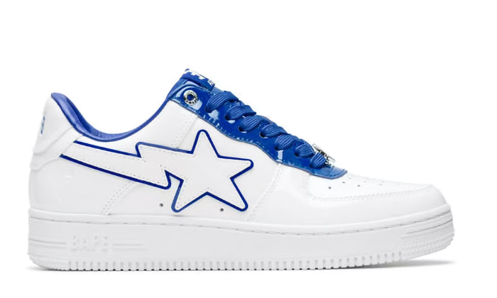 Patent Leather White Blue