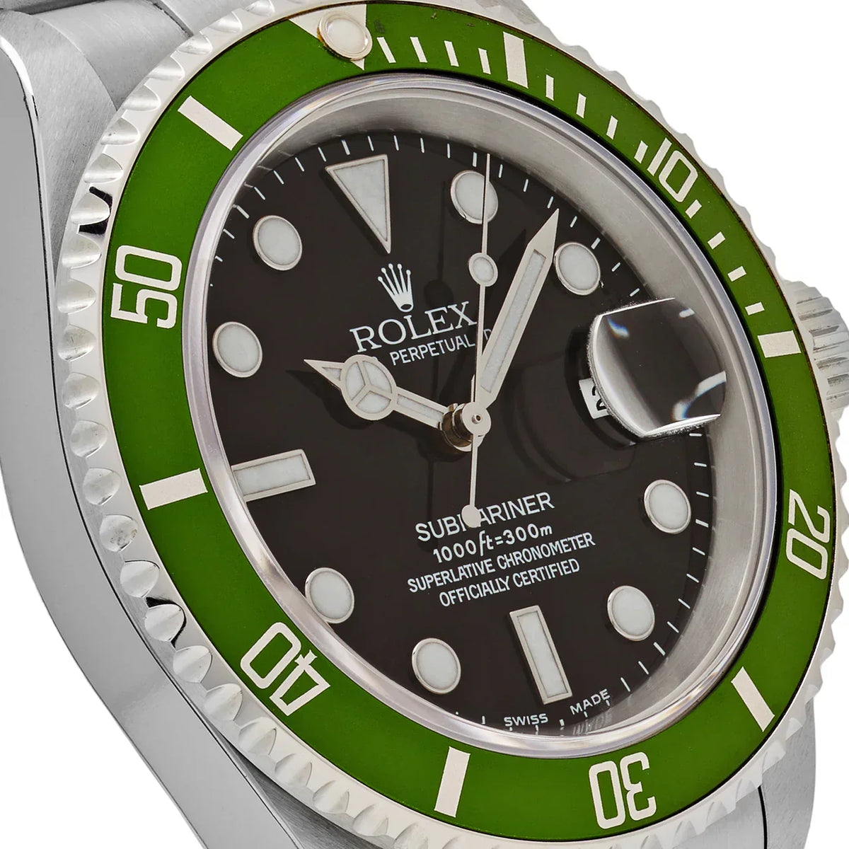 Submariner Date 16610V 'Kermit' Bezel Flat 4 Steel Black Dial Oyster (2003)