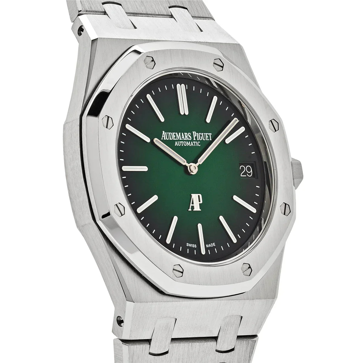 Royal Oak 15202PT.OO.1240PT.01 'Jumbo' Extra-Thin Platinum Green Dial (2021)