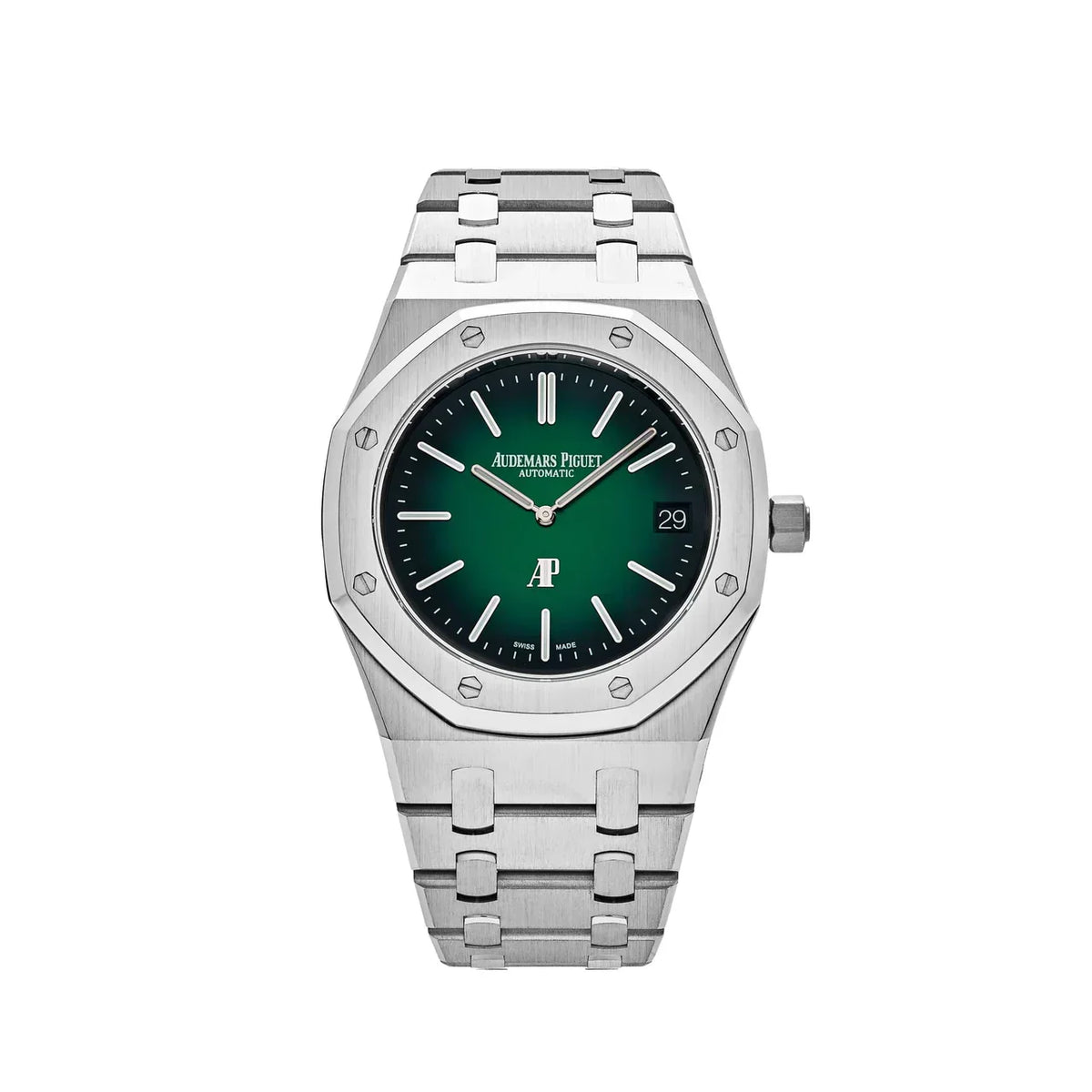 Royal Oak 15202PT.OO.1240PT.01 'Jumbo' Extra-Thin Platinum Green Dial (2021)