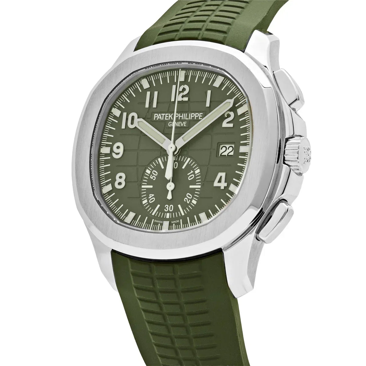 Aquanaut 5968G-010 Chronograph White Gold Khaki Green Dial