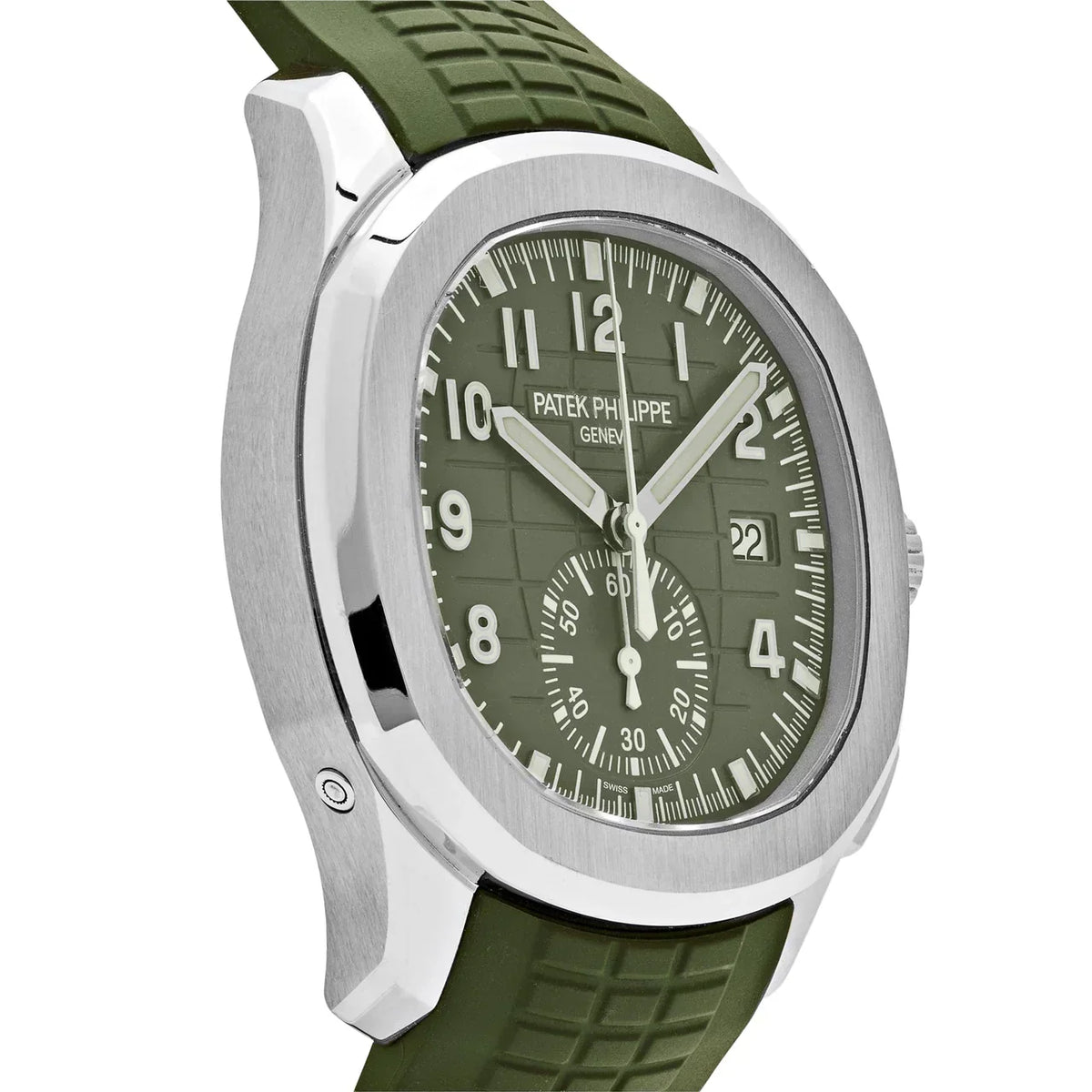 Aquanaut 5968G-010 Chronograph White Gold Khaki Green Dial