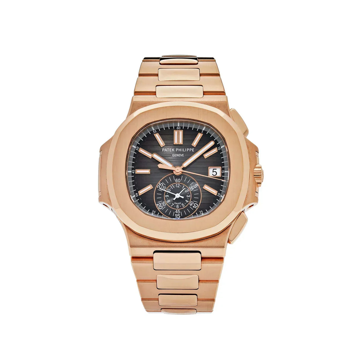 Nautilus 5980/1R-001 Flyback Chronograph Date Rose Gold Black Dial