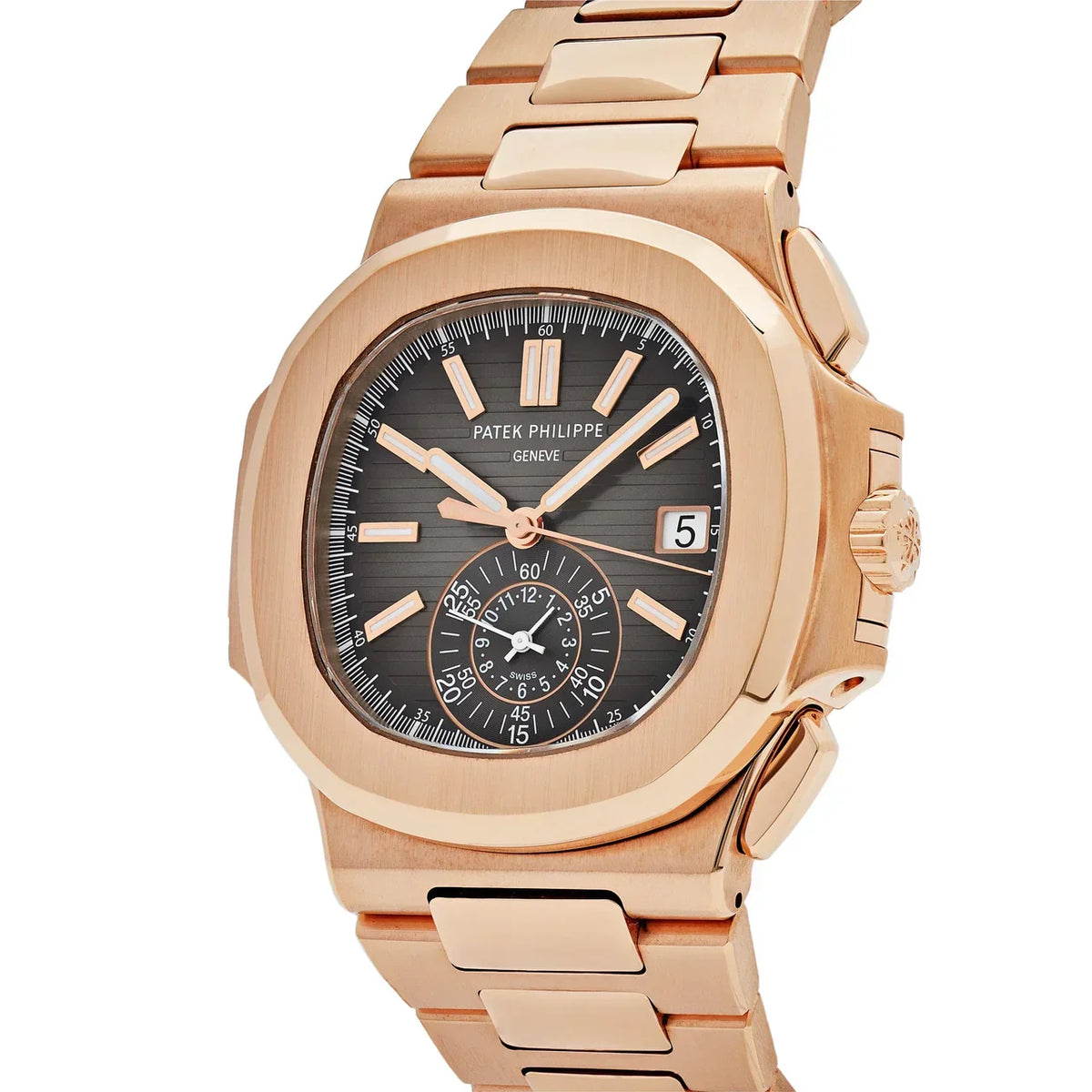 Nautilus 5980/1R-001 Flyback Chronograph Date Rose Gold Black Dial