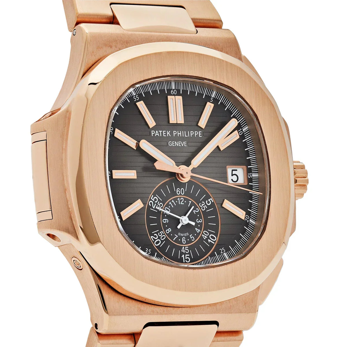 Nautilus 5980/1R-001 Flyback Chronograph Date Rose Gold Black Dial