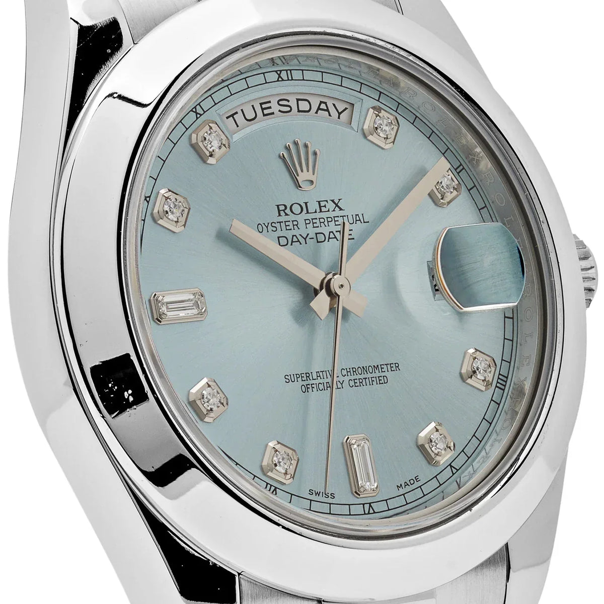 Day-Date II 218206 Platinum Blue Diamond Dial