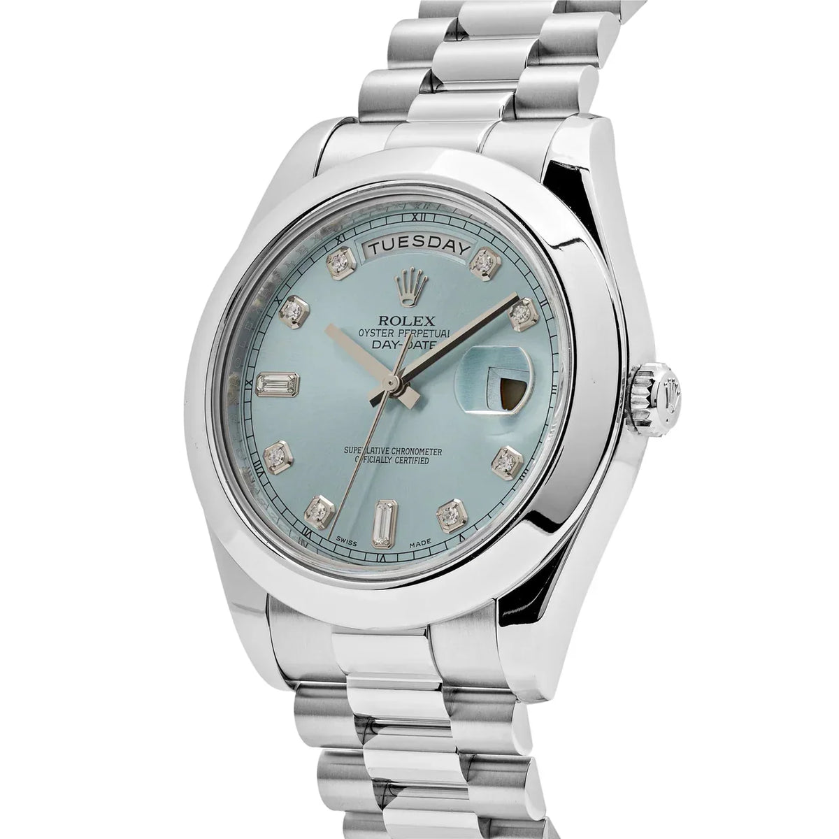 Day-Date II 218206 Platinum Blue Diamond Dial